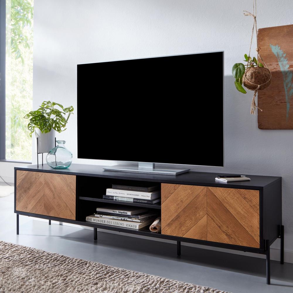 KADIMA DESIGN Modernes TV-Lowboard mit V-Muster - für Fernseher bis zu 70 Zoll - Anti-Rutsch-Noppen - Langlebig und stilvoll. Bild 1