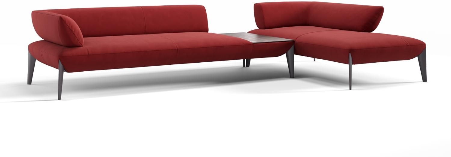 Sofanella Ecksofa ALMERIA Stoffgarnitur Sofalandschaft Couch in Rot M: 360 Breite x 97 Tiefe Bild 1