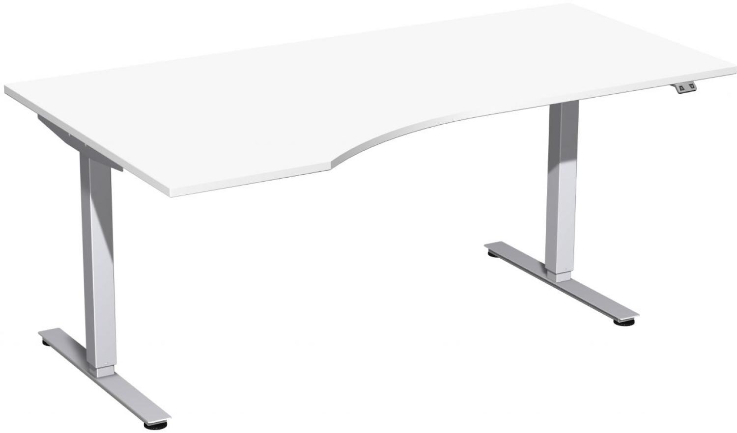 Elektro-Hubtisch 'Smart' links, höhenverstellbar, 180x100x70-120cm, Weiß / Silber Bild 1