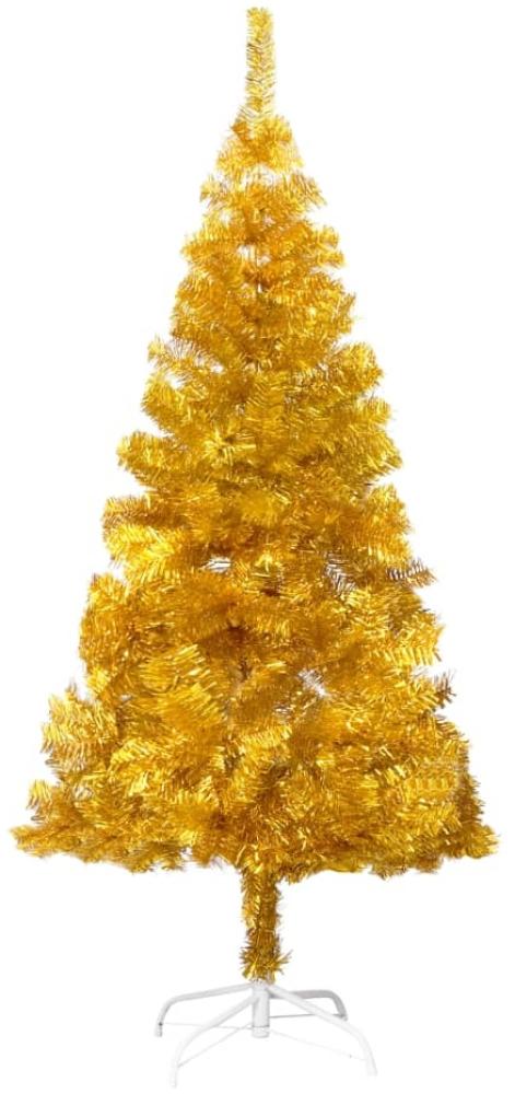 Künstlicher Weihnachtsbaum mit Ständer Golden 150 cm PET Bild 1