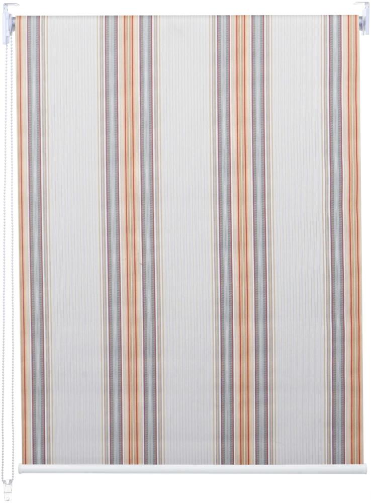 Rollo HWC-D52, Fensterrollo Seitenzugrollo Jalousie, 90x230cm Sonnenschutz Verdunkelung blickdicht ~ grau/braun/orange Bild 1