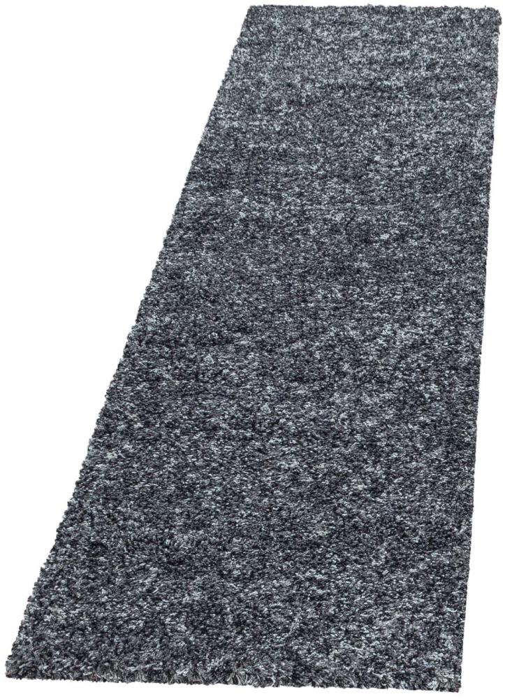 Hochflor Teppich Enrico Läufer - 80x250 cm - Anthrazit Bild 1