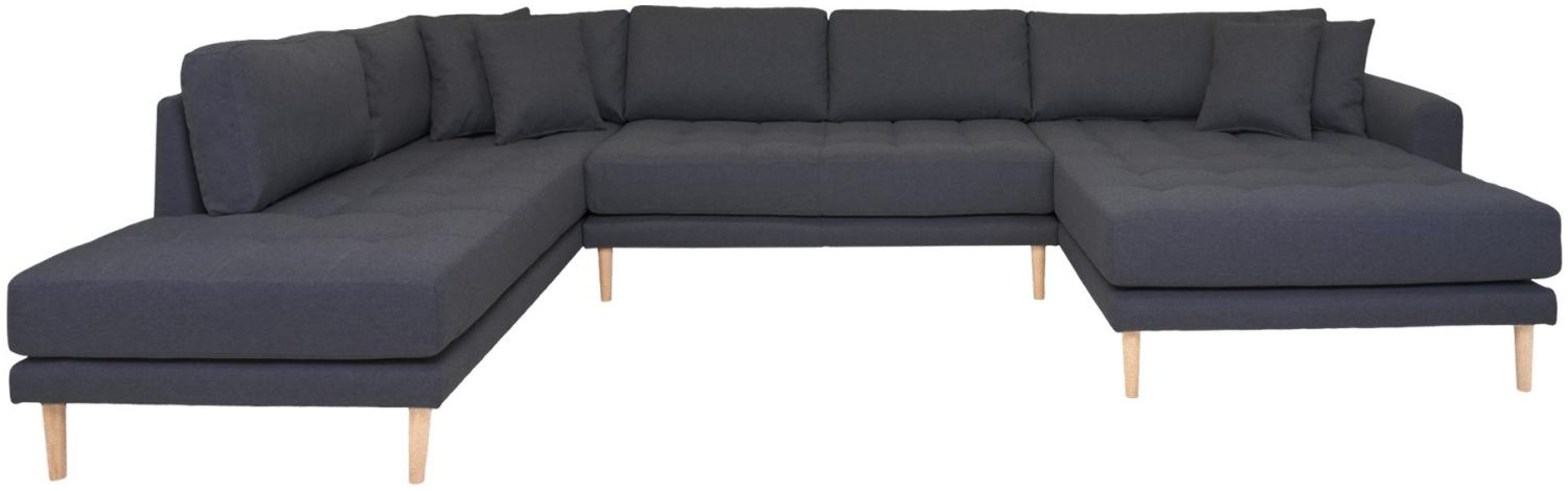Lido U-Sofa rechtgewendet 4 Kissen grau Couch Wohnlandschaft Sofa Wohnzimmer Bild 1