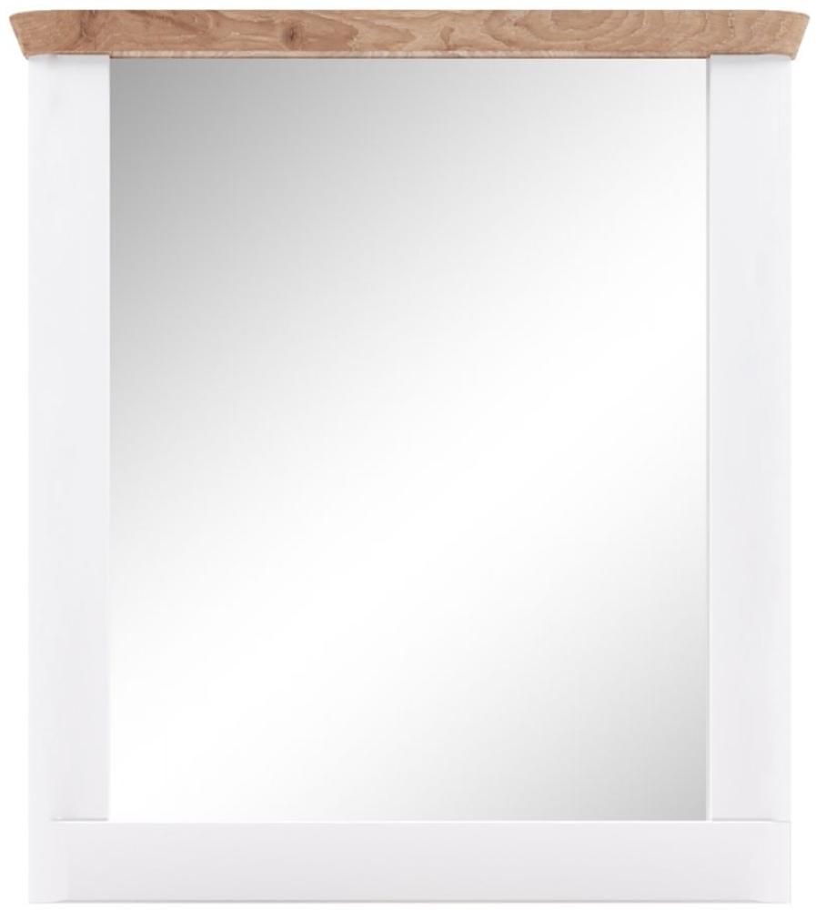 Garderobenspiegel Michigan in weiß matt und Eiche 79 x 89 cm Bild 1