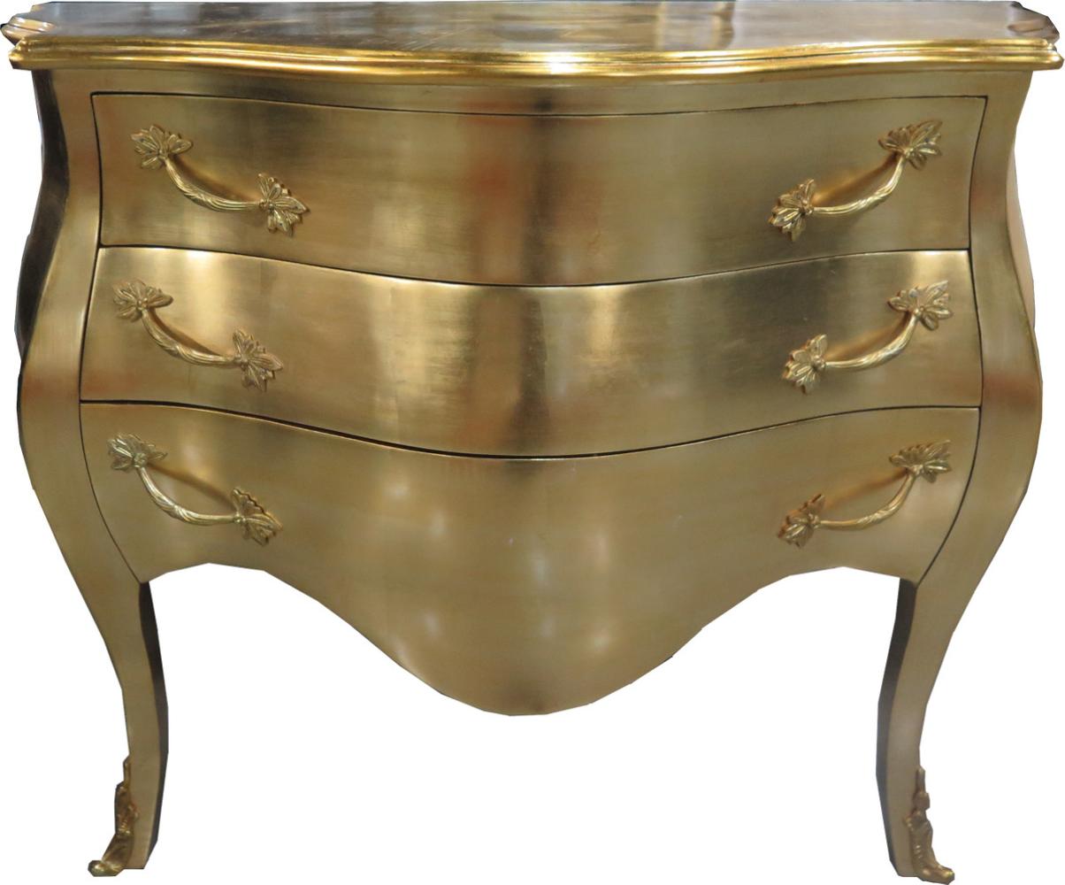 Casa Padrino Barock Kommode Gold 100 cm - Antik Stil Möbel - Kommoden Schubladen Schrank Bild 1