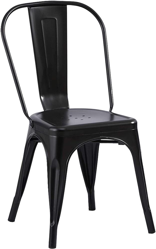 Esszimmerstuhl Metallstuhl Bistrostuhl stapelbar schwarz matt LARA 524026 Bild 1