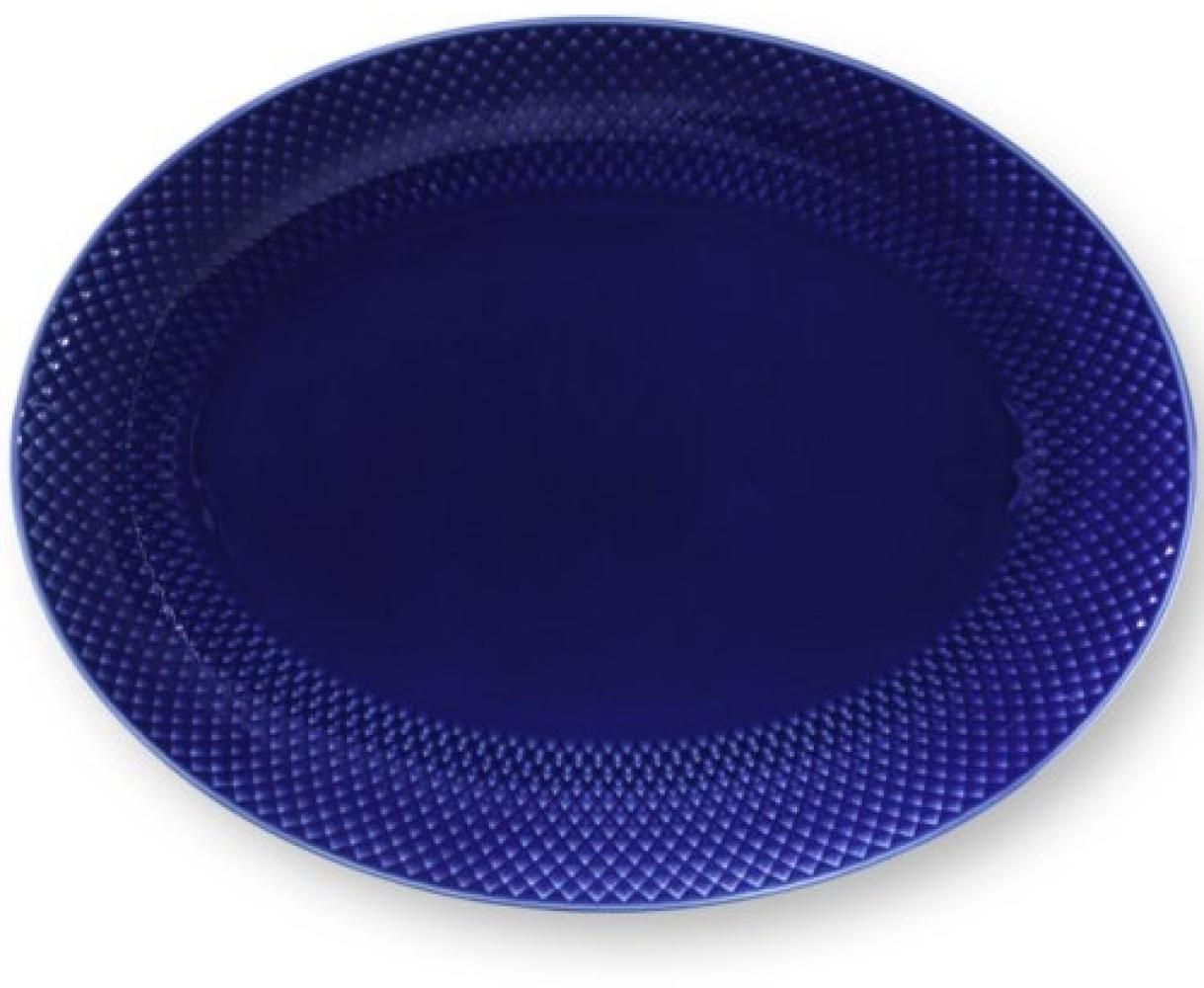 Lyngby Porcelain Ovale Servierplatte Rhombe Color Dunkelblau (35x26,5cm) 201953 Bild 1