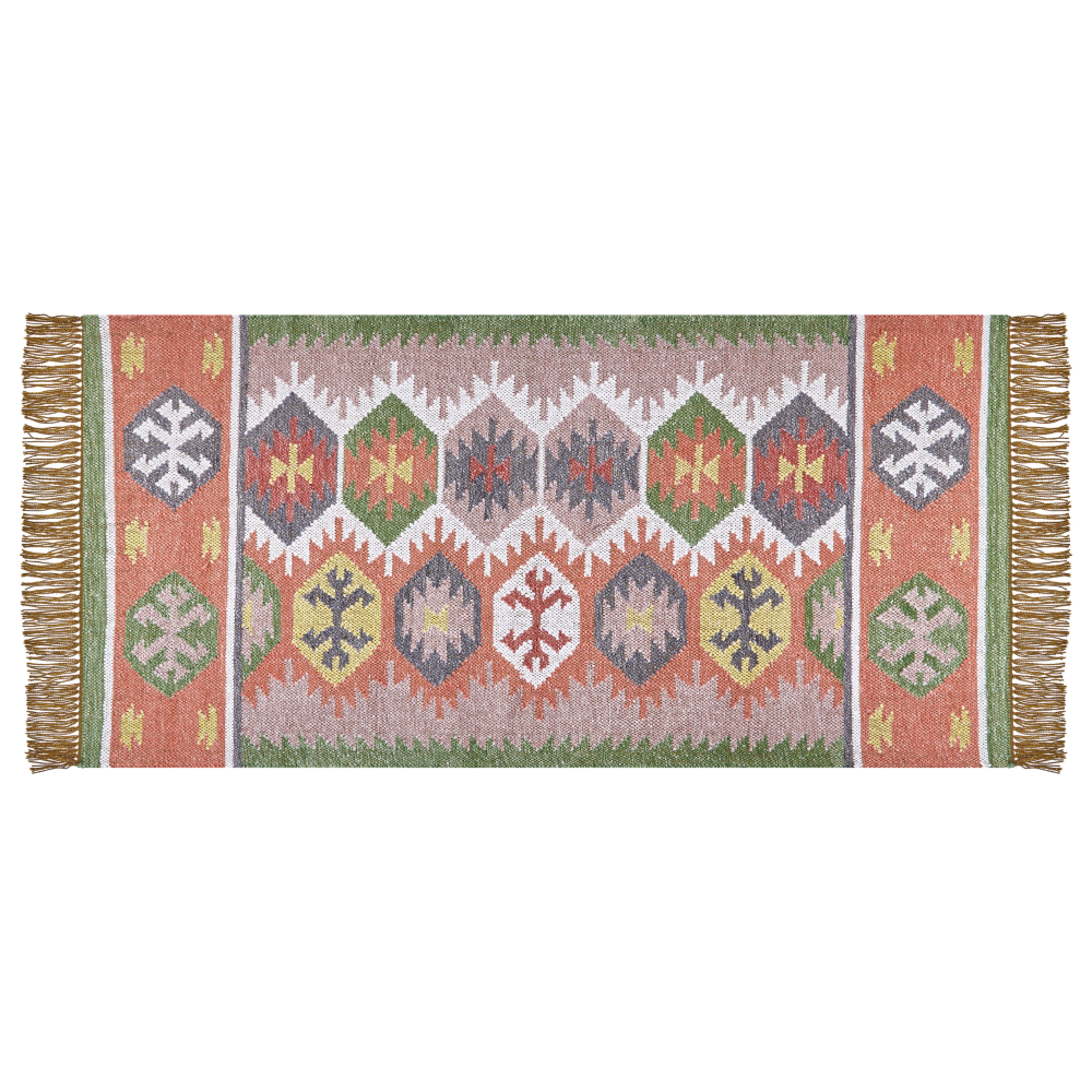 Outdoor Teppich mehrfarbig 80 x 150 cm orientalisches Muster Kurzflor SAHBAZ Bild 1
