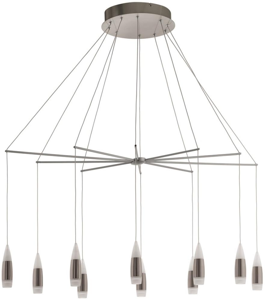 Eglo 39327 LED Pendelleuchte SANTIGA nickel-matt weiß, nickel-matt L:135cm B:41,5cm H:110cm Bild 1