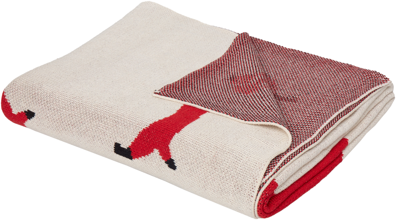 Kinderdecke aus Baumwolle mit Hundemotiv beige rot 130 x 170 cm REERH Bild 1