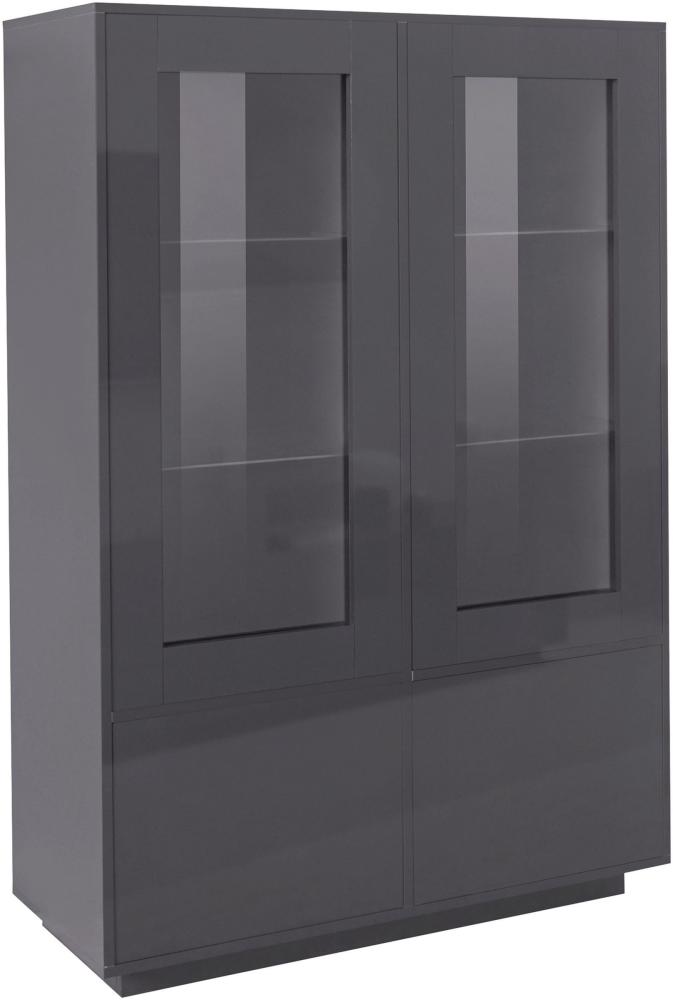 Highboard >Syrakus< in anthrazit hochglanz - 100x146x41,4 (BxHxT) Bild 1