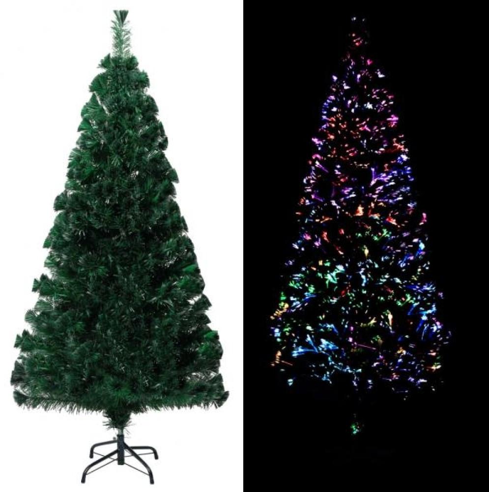 vidaXL Künstlicher Weihnachtsbaum mit Ständer Grün 120 cm Fiberoptik Bild 1