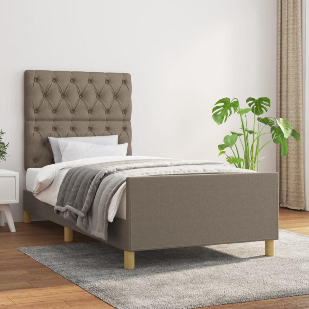 Einzelbett mit Kopfteil Stoff Taupe 80 x 200 cm [3125256] Bild 1