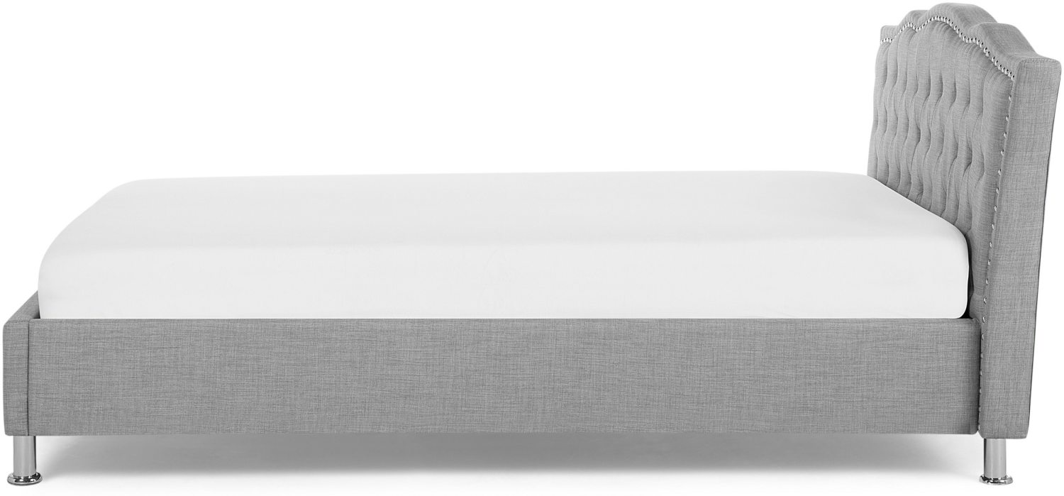 Polsterbett grau mit Bettkasten hochklappbar 140 x 200 cm METZ Bild 1