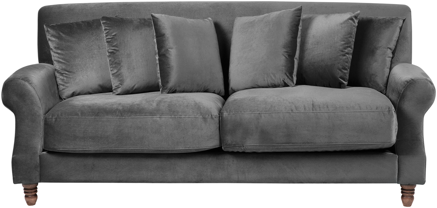 3-Sitzer Sofa Samtstoff grau EIKE Bild 1