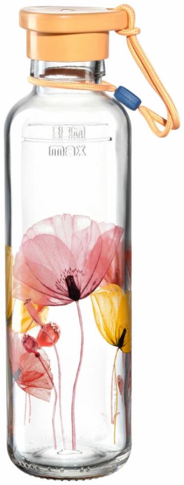 Leonardo Flasche In Giro Flower, Trinkflasche, Getränkeflasche, Wasserflasche, Glasflasche, Glas, Orange, 500 ml, 029113 Bild 1