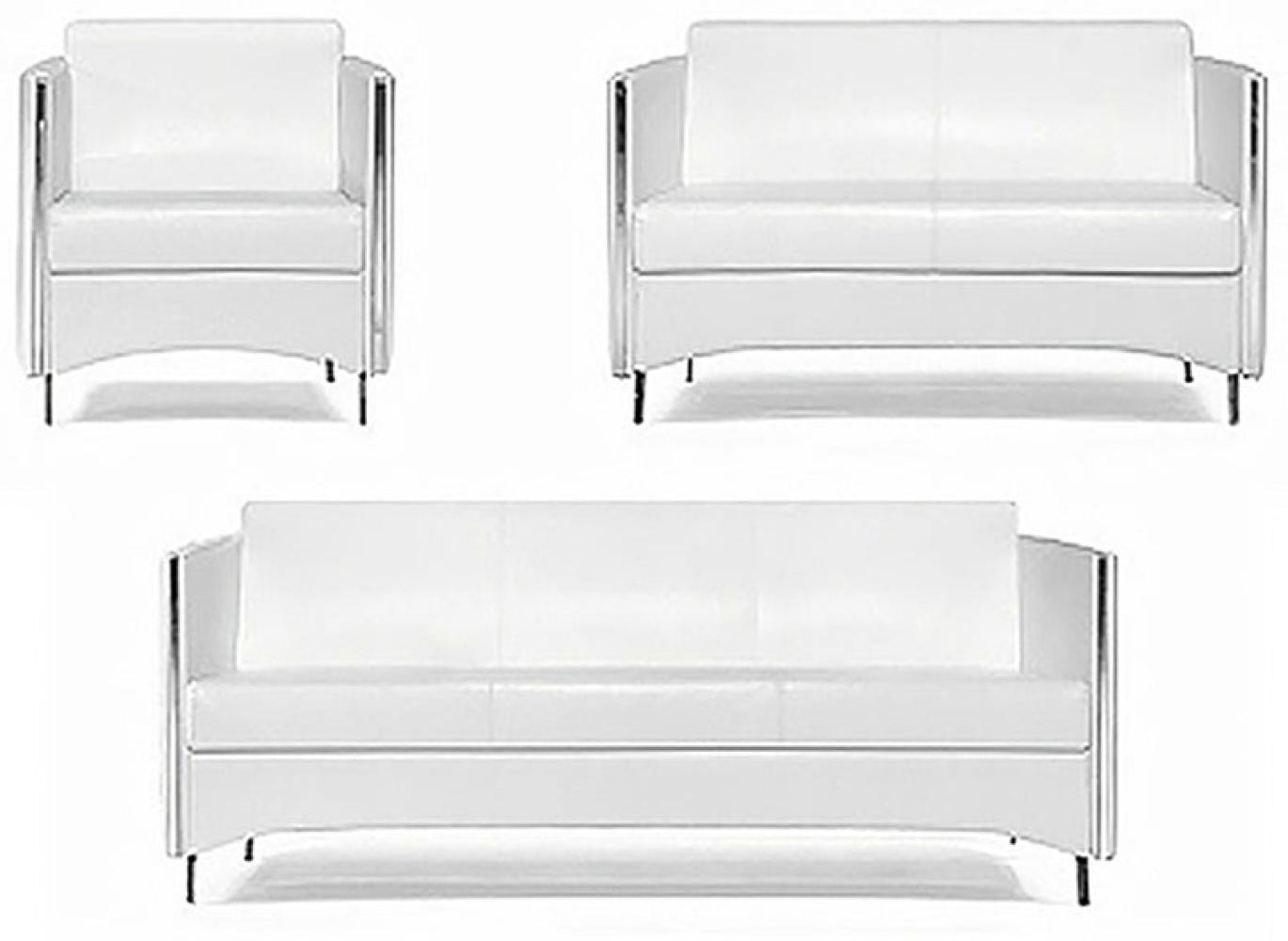 Luxus Premium Lounge Sofa Set Bürosofa weiss 3-Teilig Sessel Neustes Modell Bild 1