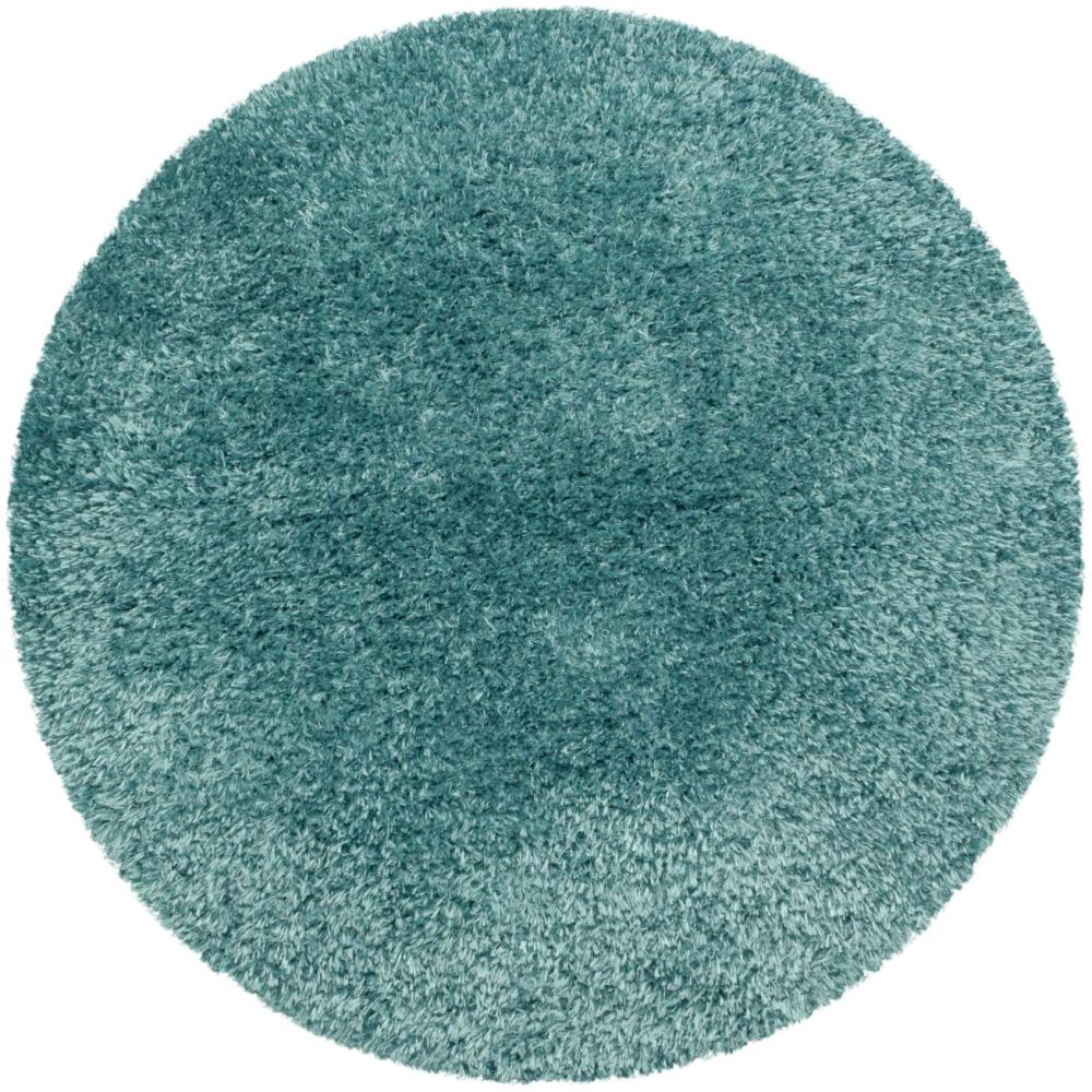 Hochflor Teppich Baquoa rund - 120 cm Durchmesser - Blau Bild 1