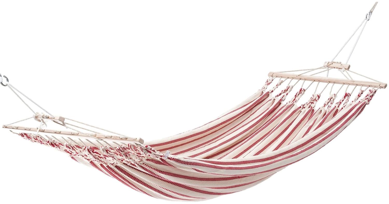 CHICO Doppelhängematte aus Baumwolle Weiß-rot Bild 1