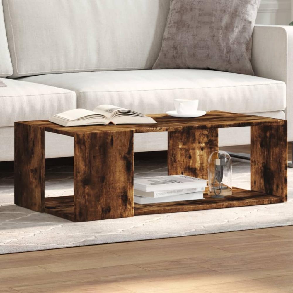 vidaXL Couchtisch Räuchereiche 89,5x48x30 cm Holzwerkstoff Bild 1