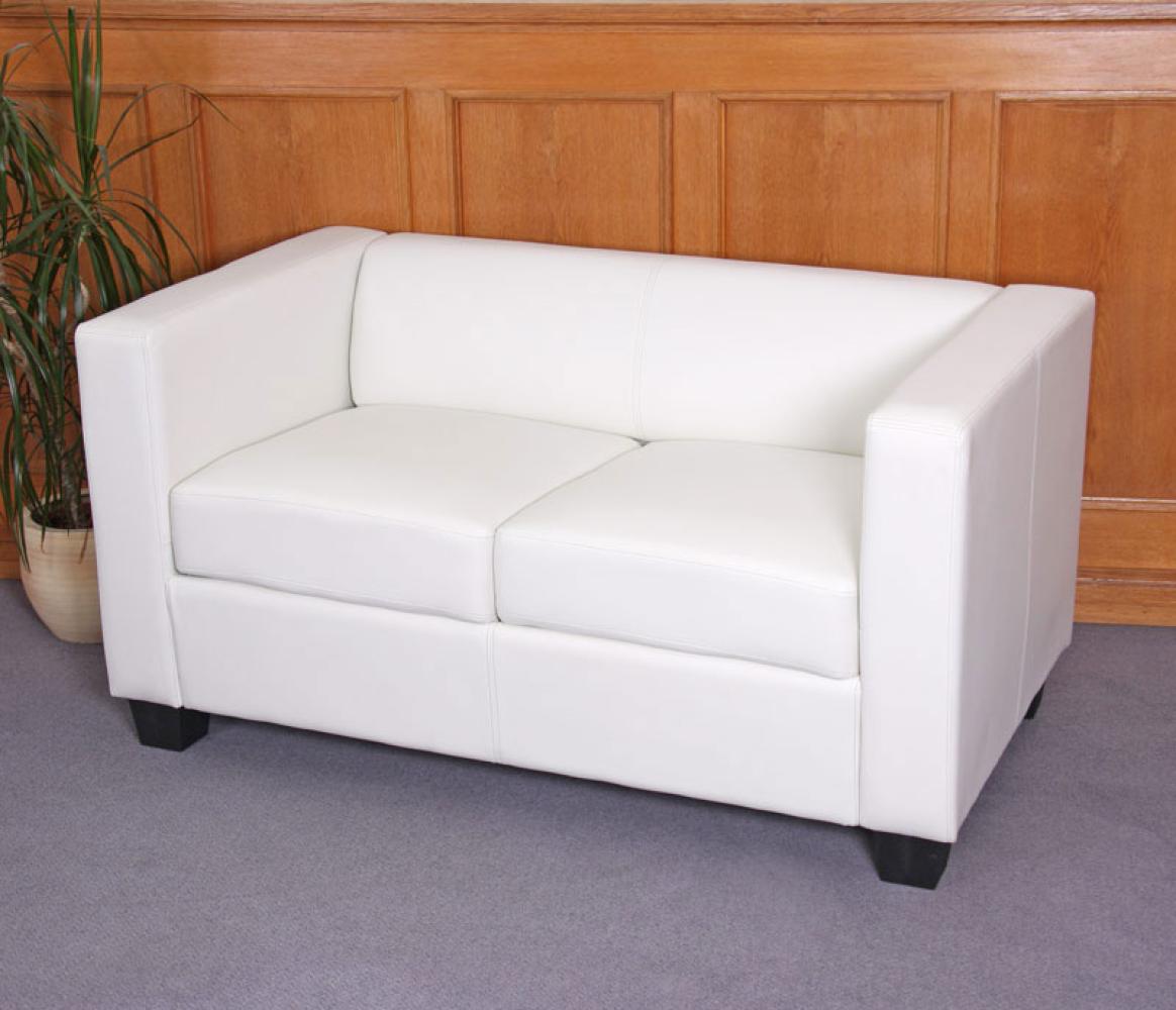 2er Sofa Couch Loungesofa Lille ~ Kunstleder, weiß Bild 1
