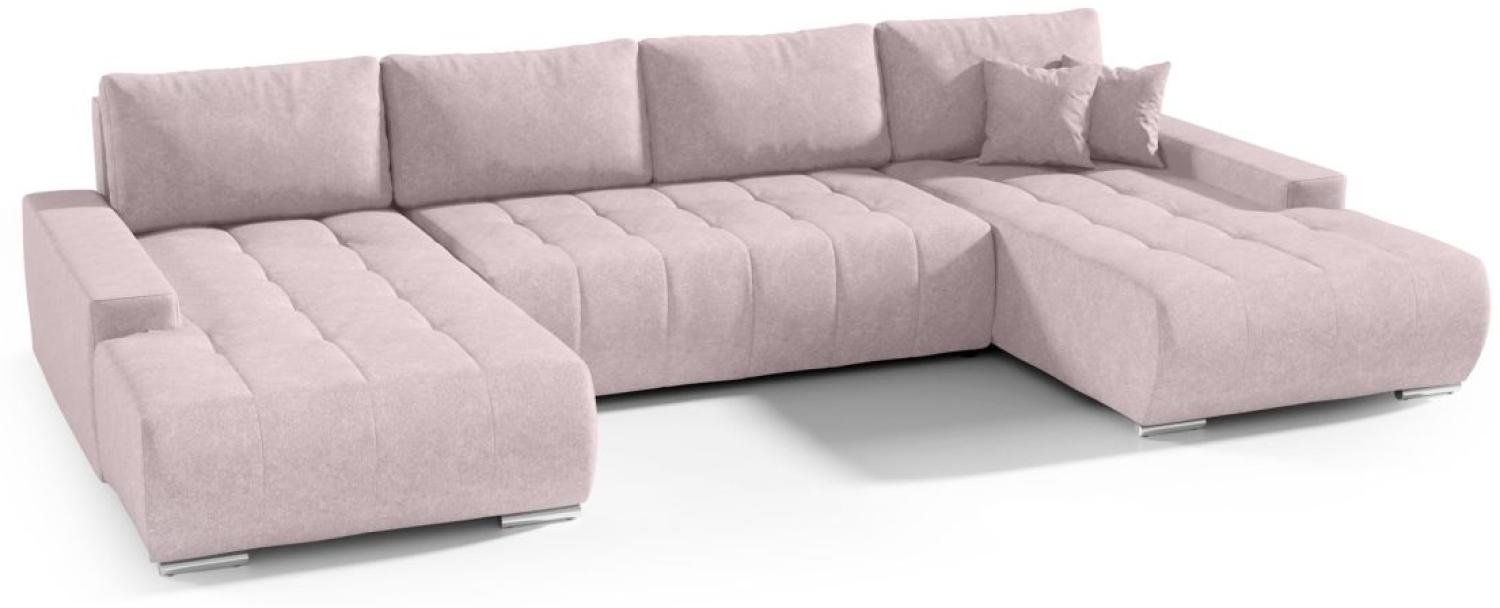 Wohnlandschaft Sofa mit Schlaffunktion VOGAR Stoff Aston Blush Bild 1