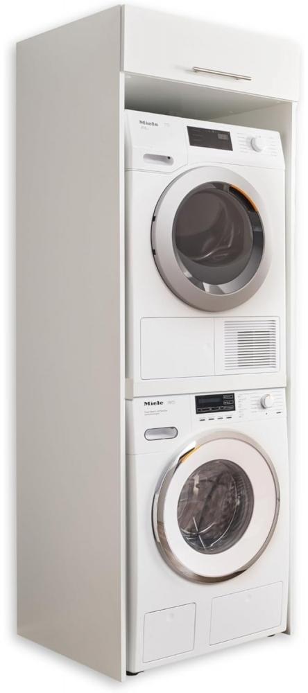 Waschküche LAUND Waschmaschinenschrank Überbau Weiß 68 x 200 x 68 cm Bild 1