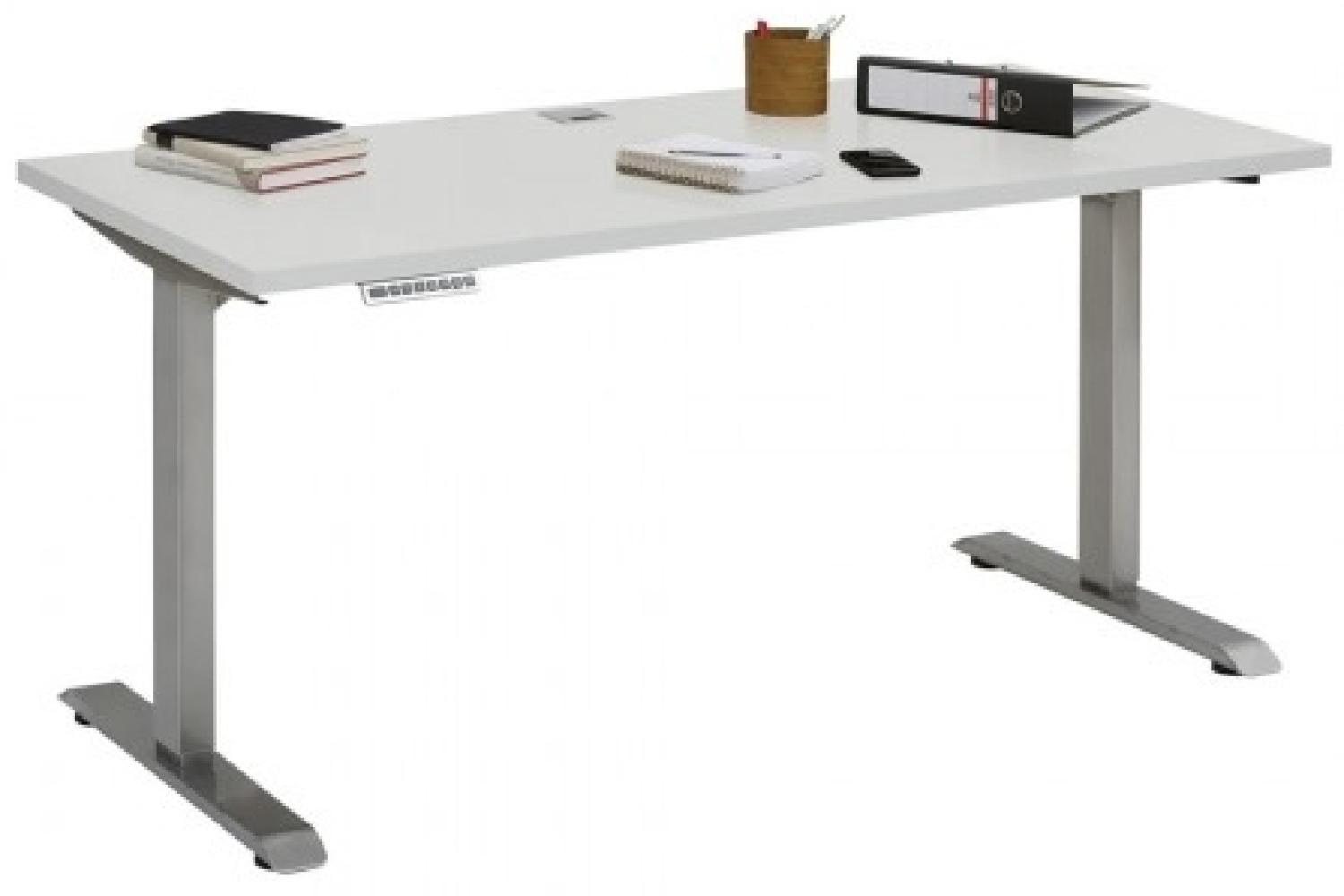 Maja Höhenverstellbarer Schreibtisch 5507 Roheisen natur lackiert - platingrau Bild 1