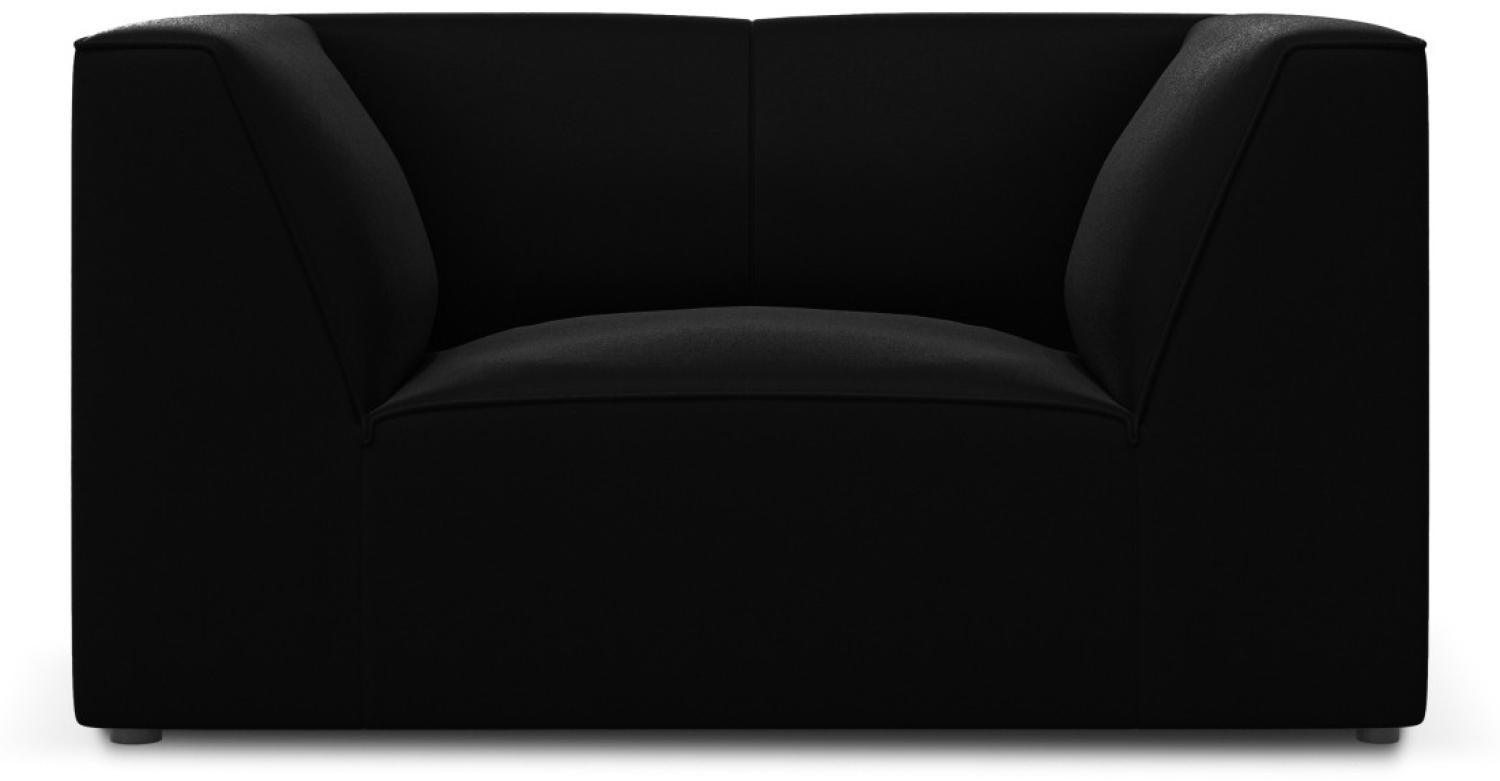 Micadoni Samtstoff Sessel Ruby | Bezug Black | Beinfarbe Black Plastic Bild 1