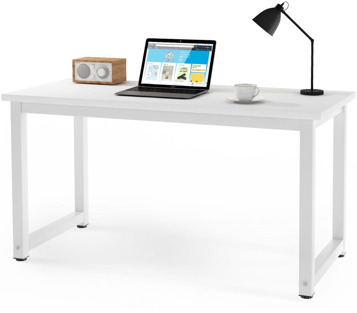 Merax Computertisch Schreibtische Bürotisch Arbeitstisch PC-Tisch Weiß Bild 1