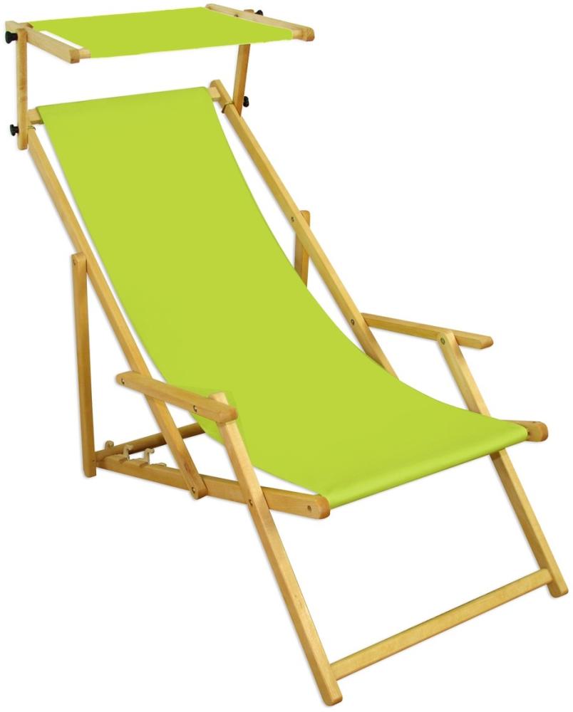 Liegestuhl pistazie Gartenliege Sonnenliege Sonnendach Strandstuhl Buche klappbar 10-306 N S Bild 1