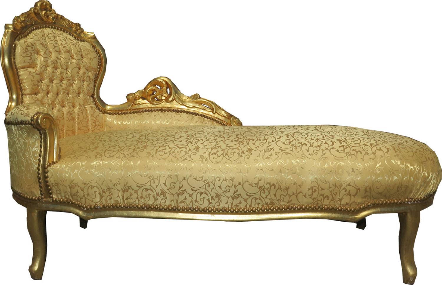 Casa Padrino Barock Chaiselongue Gold Muster / Gold - Barock Möbel Bild 1