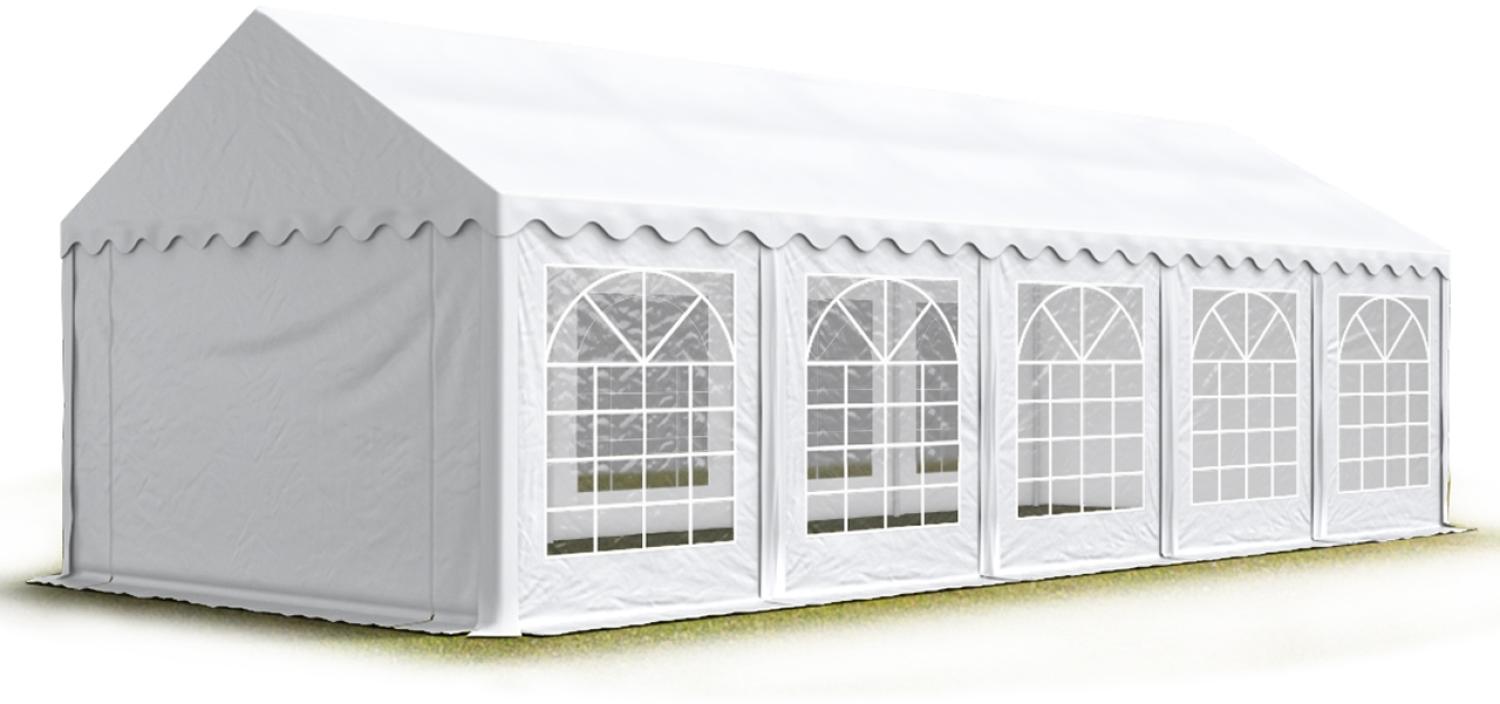 Party-Zelt Festzelt 5x10 m Garten-Pavillon -Zelt PVC Plane 700 N in weiß Wasserdicht Bild 1