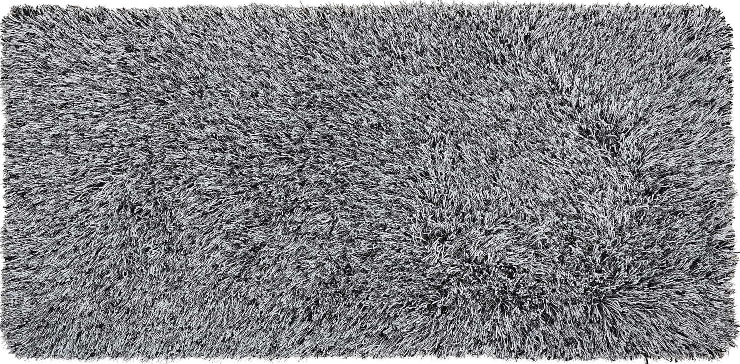 Teppich schwarz-weiß 80 x 150 cm Shaggy CIDE Bild 1