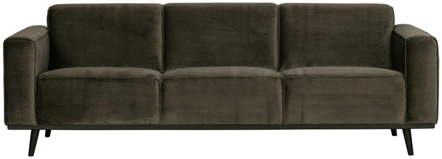 Statement Sofa 3-Sitzer 230cm - Samt warm Green / Schwarz Bild 1