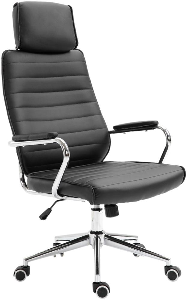 SVITA Bürostuhl mit Kopfstütze Chefsessel Schreibtischstuhl Drehstuhl schwarz Bild 1