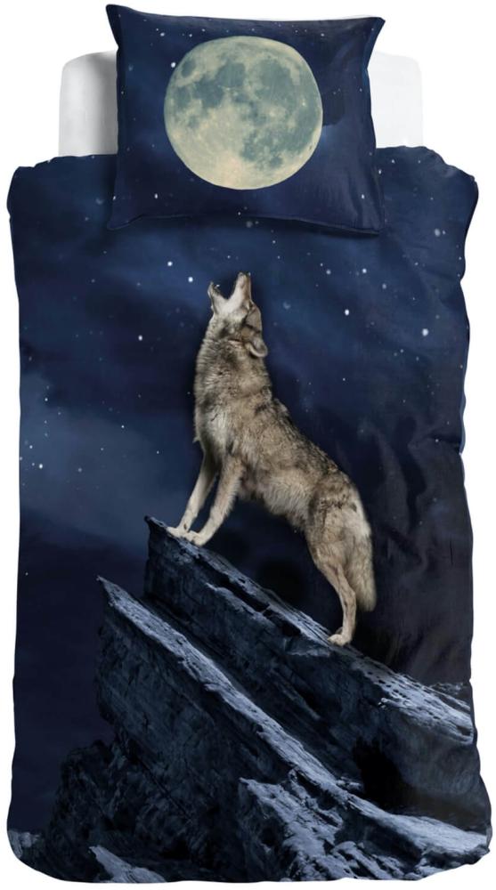 Wolf Bettwäsche Vollmond Digitaldruck ESPiCO Sleep and Dream 135 x 200 + 80 x 80 cm Bild 1