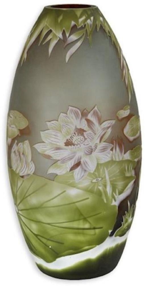 Casa Padrino Luxus Deko Glas Vase Blumen Mehrfarbig Ø 20,8 x H. 41 cm - Runde Cameoglas Blumenvase - Luxus Deko Accessoires Bild 1