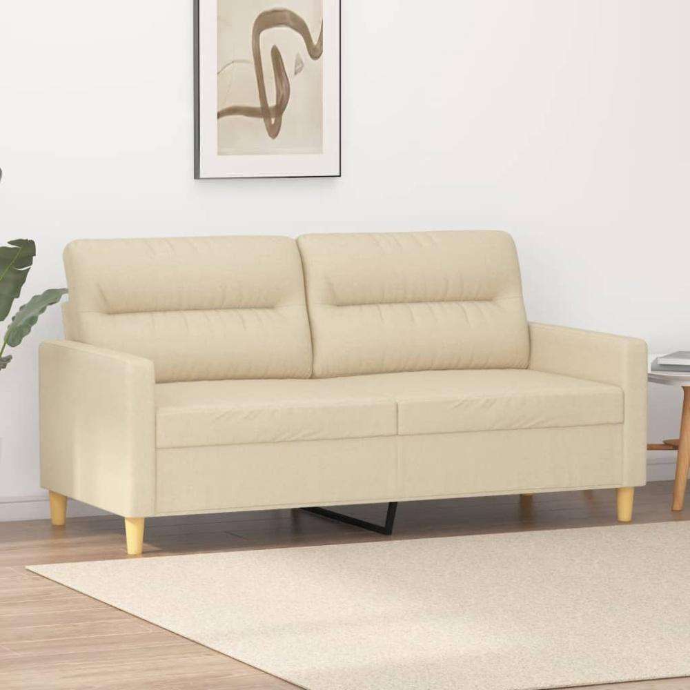 vidaXL 2-Sitzer-Sofa Creme 140 cm Stoff Bild 1