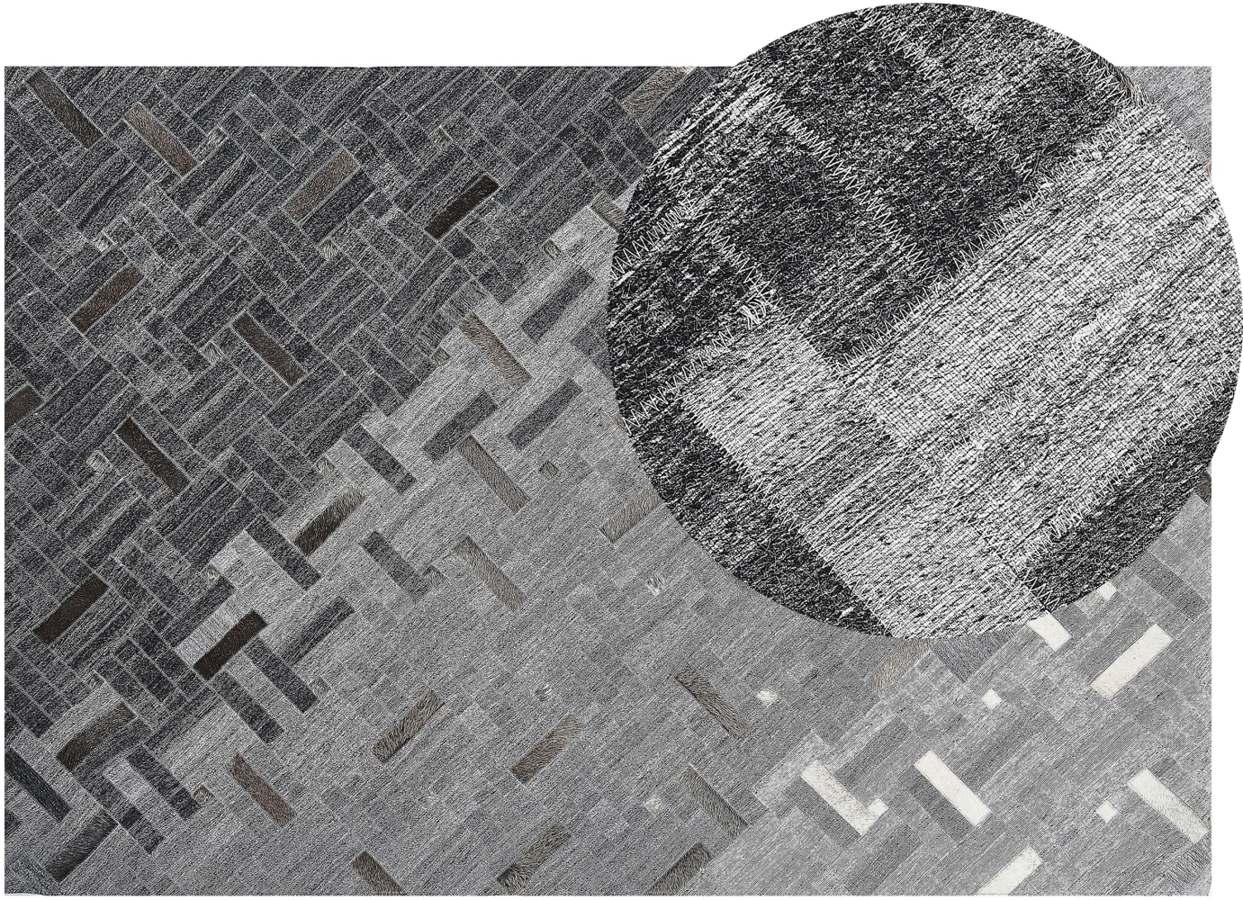 Teppich Leder grau 140 x 200 cm Kurzflor DARA Bild 1