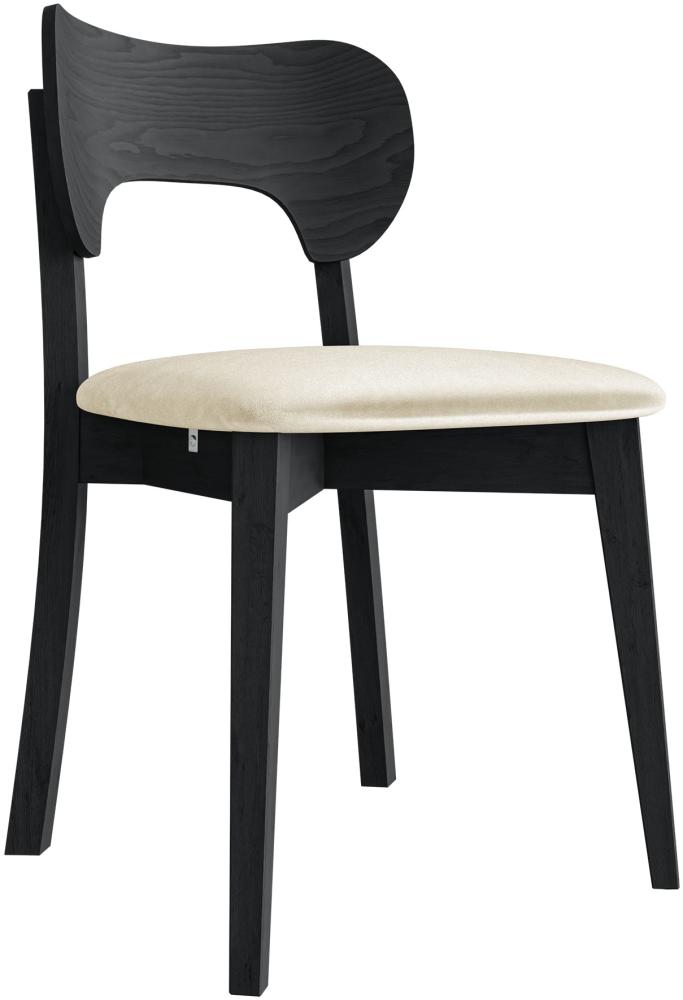 Esszimmerstuhl Gamirut, Stuhl aus Buchenholz für Küche, Restaurant (Schwarz / Magic Velvet 2250) Bild 1