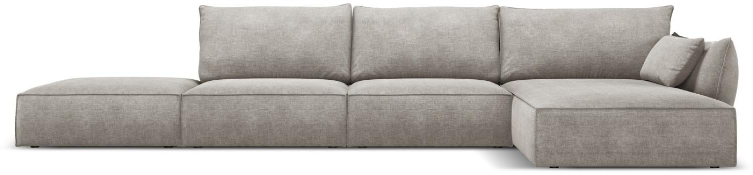Micadoni 5-Sitzer Ecke rechts Sofa Kaelle | Bezug Light Grey | Beinfarbe Black Plastic Bild 1