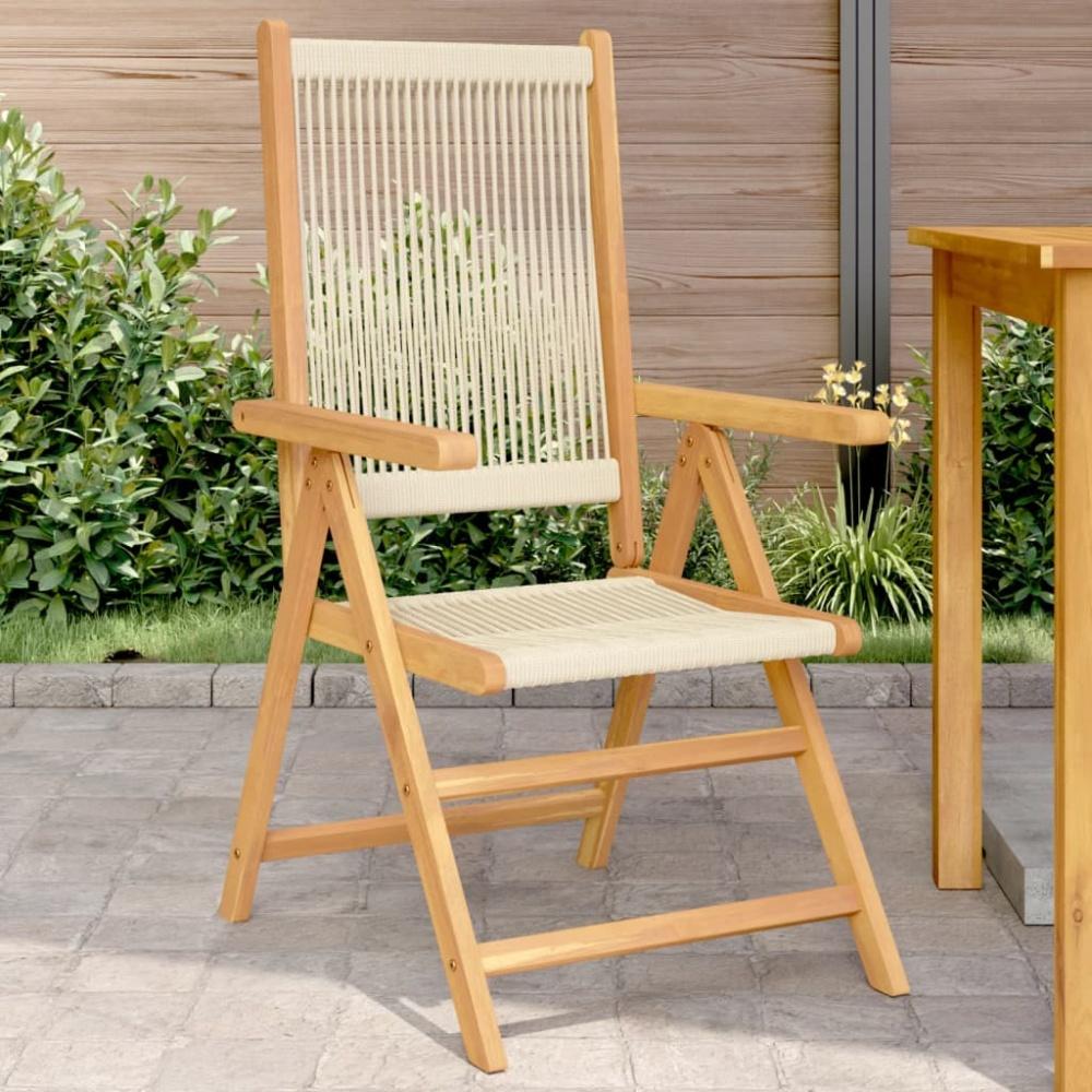 vidaXL Gartenstühle 2 Stk. Beige Massivholz Akazie und Polypropylen Bild 1