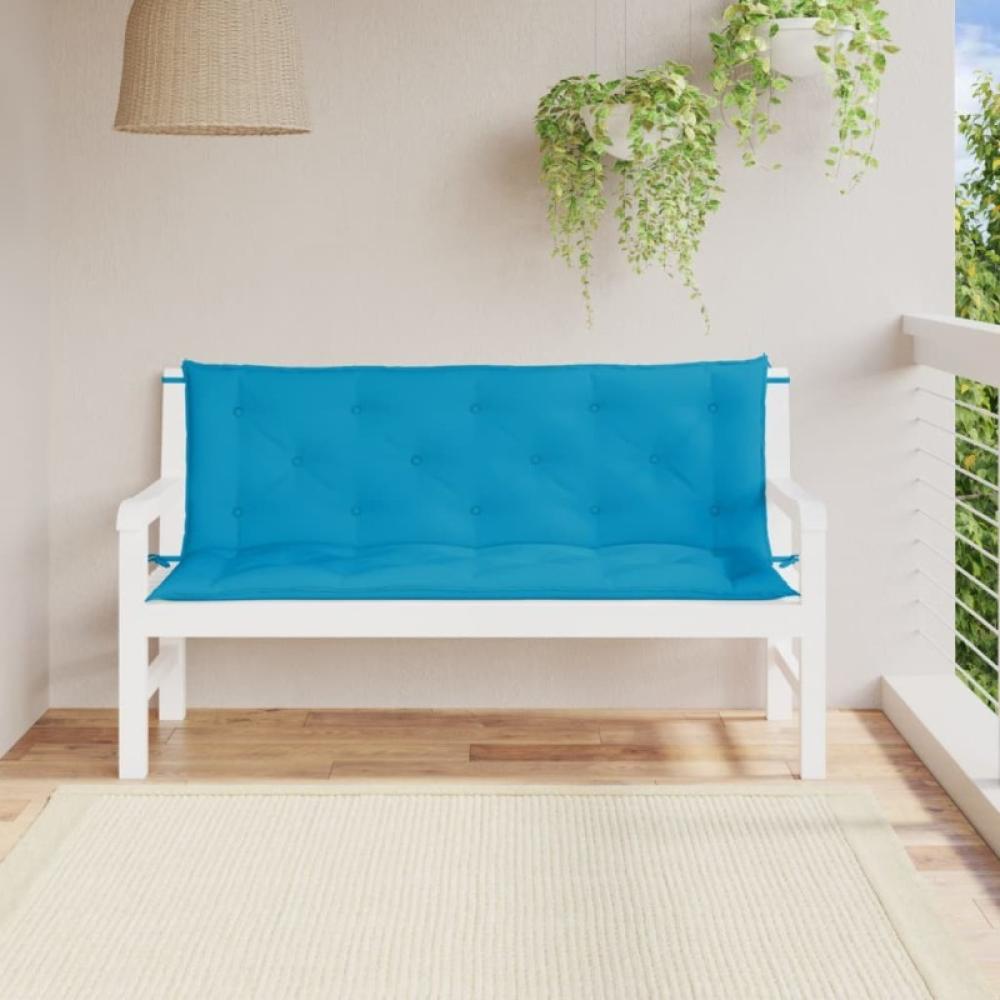 Gartenbank-Auflagen 2 Stk. Hellblau 150x50x7 cm Oxford-Gewebe Bild 1