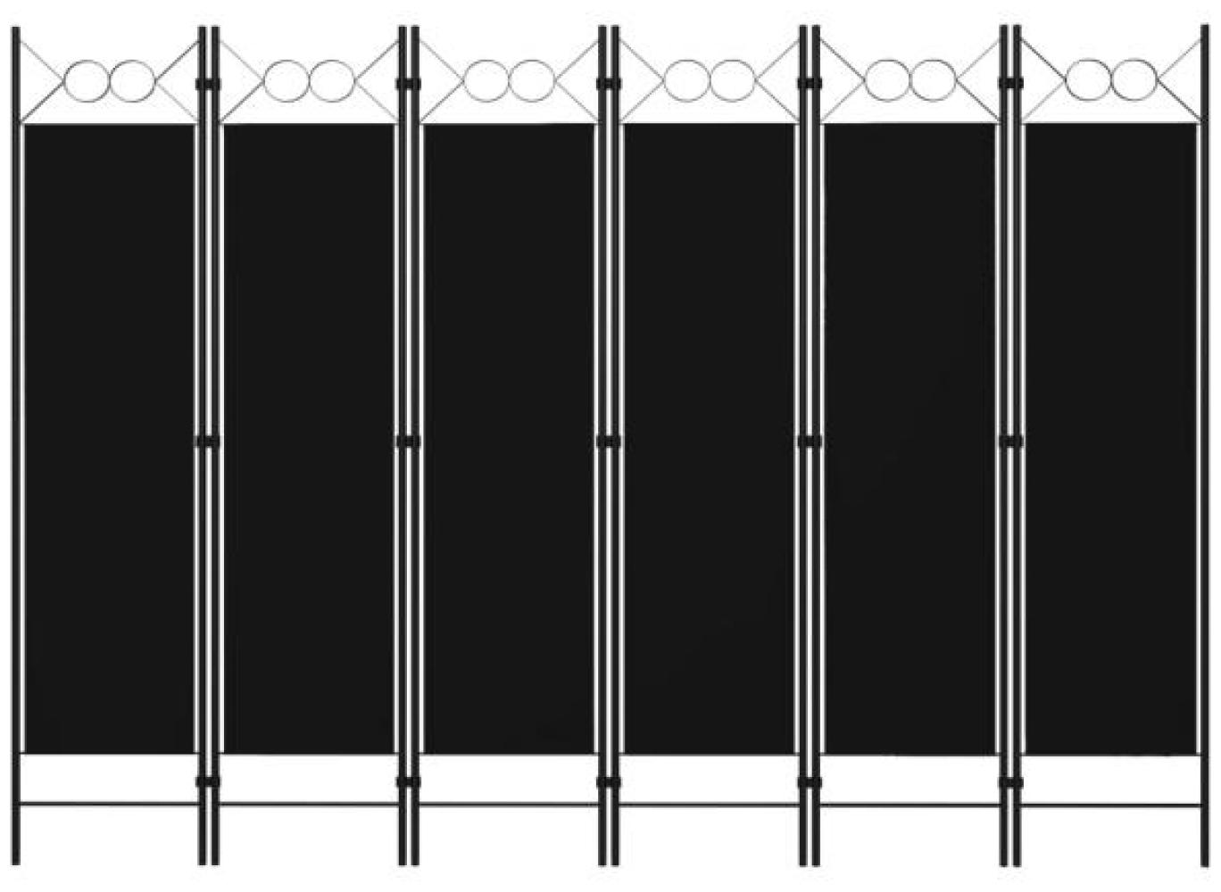 6-tlg. Raumteiler Schwarz 240 x 180 cm Bild 1