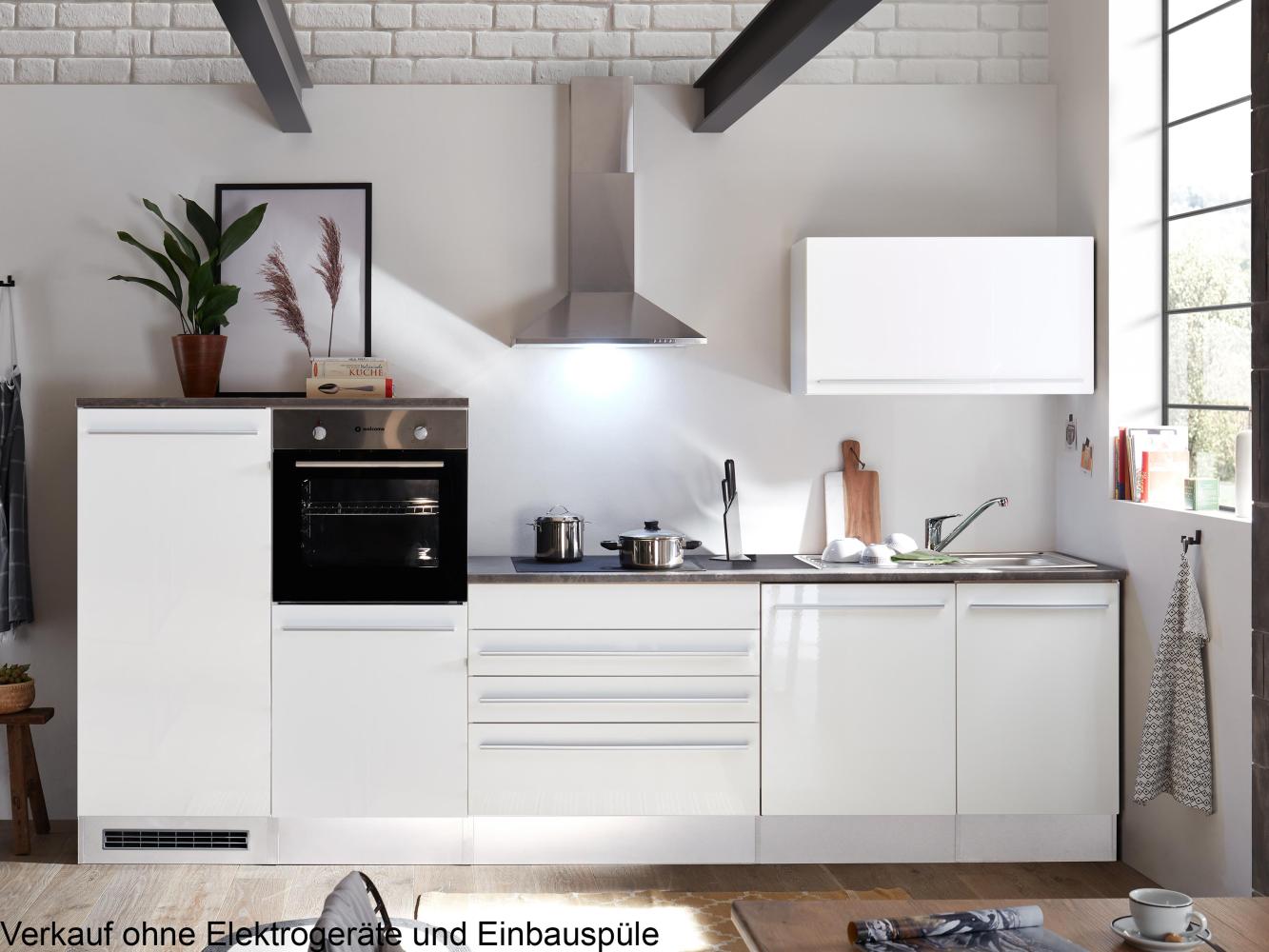 Küchen-Set >Jamesy< in Weiß matt - 320x200x60cm (BxHxT) Bild 1