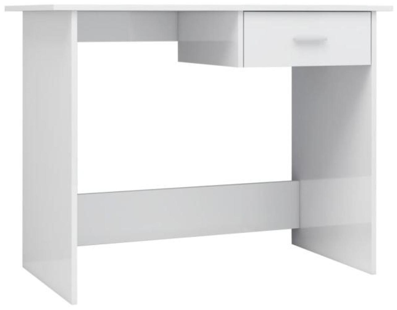 vidaXL Schreibtisch, Spanplatte Hochglanz-Weiß, 100 × 50 × 76 cm [800555] Bild 1