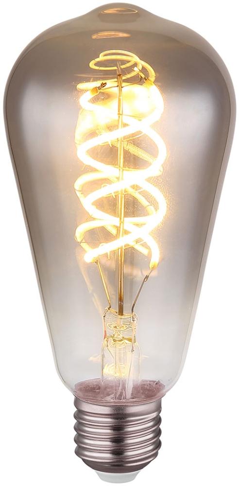 LED Filament Leuchtmittel, Glas, warmweiß, dimmbar, DxH 6,4x14,1 cm Bild 1