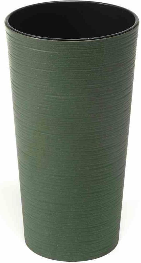 SIENA GARDEN Pflanzgefäß ECO Locon, grün, Ø 30 x 57 cm Kunststoffgefäß mit Holzfaseranteil und Einsatz Bild 1