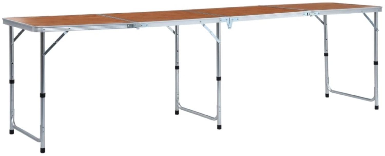 vidaXL Klappbarer Campingtisch Aluminium 240 x 60 cm Bild 1